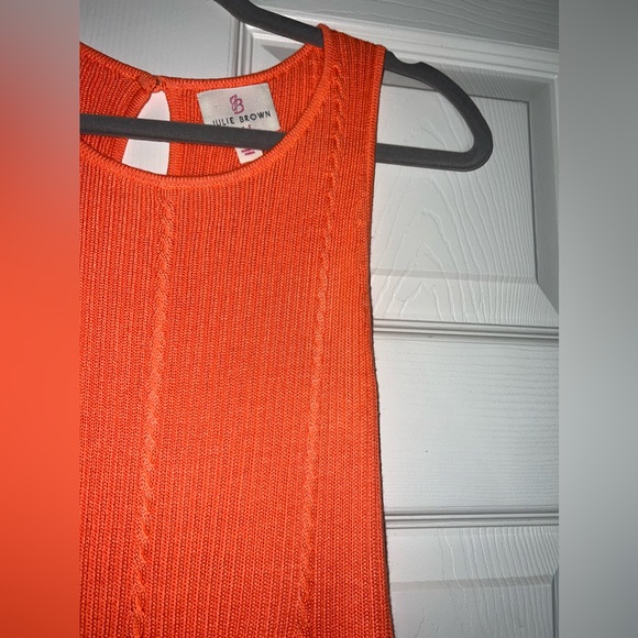 Julie Brown NYC Pink & Orange Aztec Tone on Tone Print Dress Size Small EUC - Picture 3 of 6